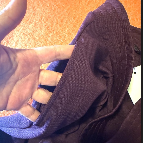 Zara burgundy zippered wide leg track pants NWT - Picture 9 of 12